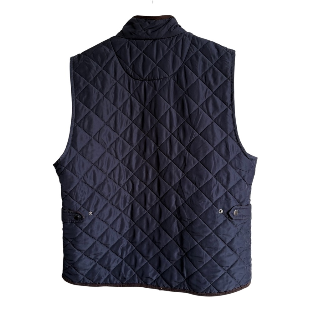 Magaschoni Quilted Puffer Vest Navy Women's Size Large Full‎ Zip - Picture 5 of 8